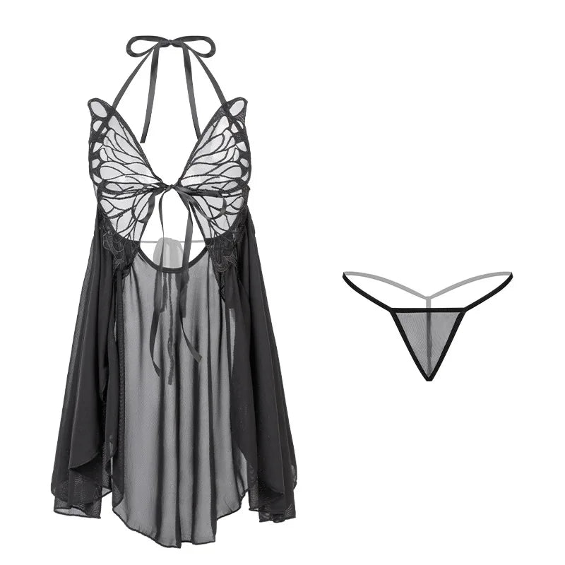 Cute Butterfly Backless Sexy Nightdress