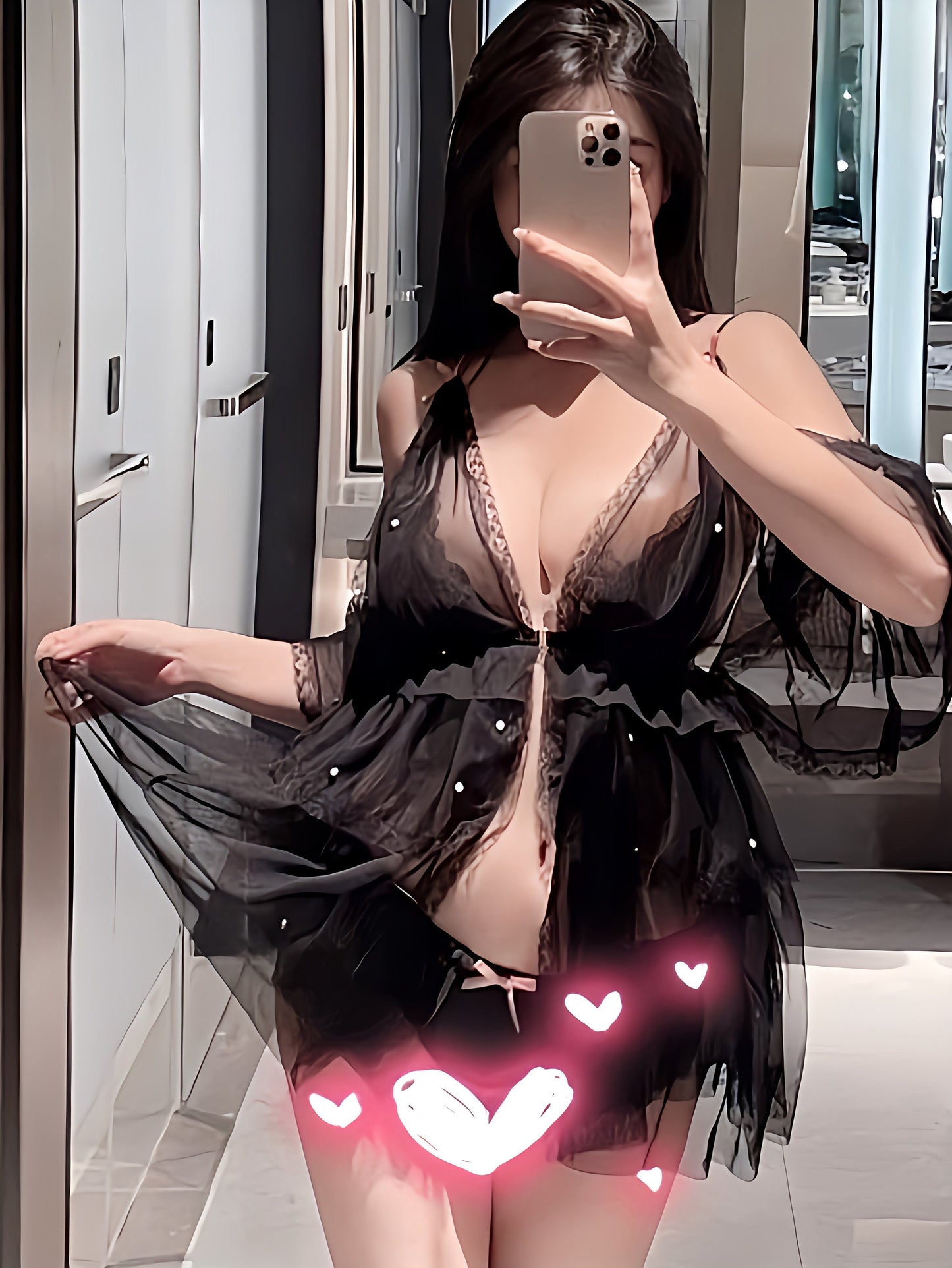 Night Gown (Extravagant Design), Sexy & Erotic for Women (Black or White)