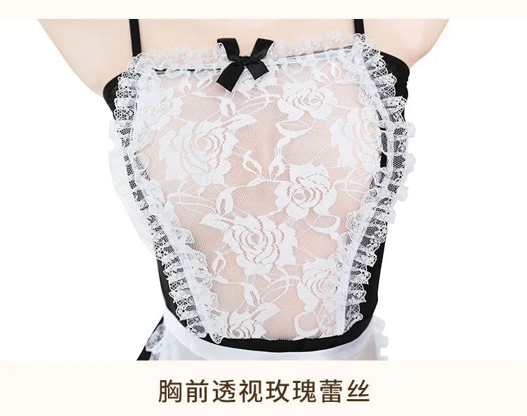 Plus Size Sweet Backless Japanese Cute Maid Cosplay