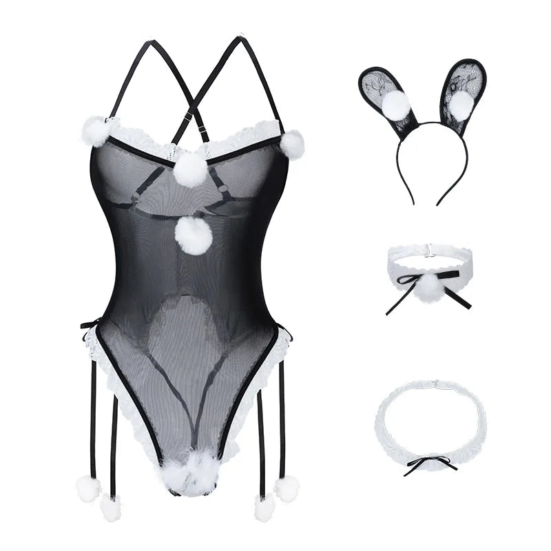 Sexy Rabbit Girl Sling Jumpsuit Set