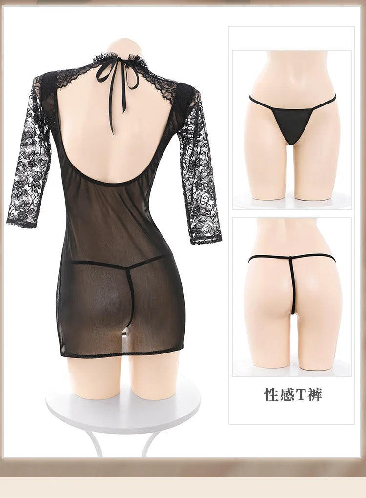 Sexy Secretary Backless Dress Uniform