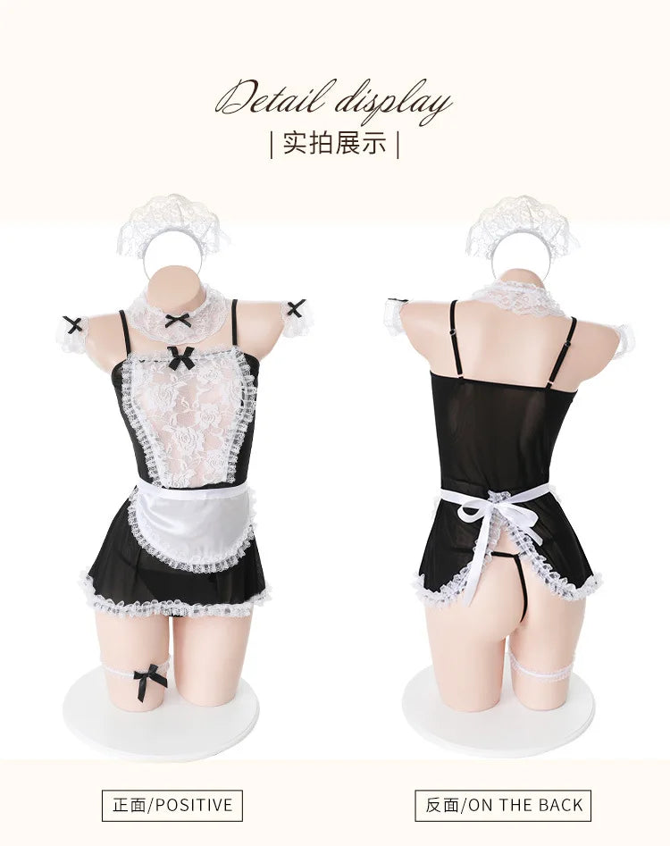Plus Size Sweet Backless Japanese Cute Maid Cosplay