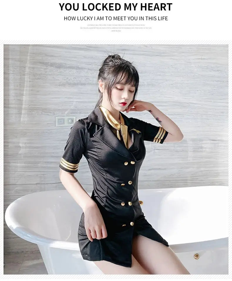 Sexy Flight Attendant Roleplay Uniform