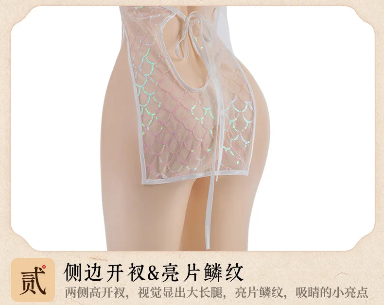 Erotic Traditional Chi Pao Dress Lace Uniform