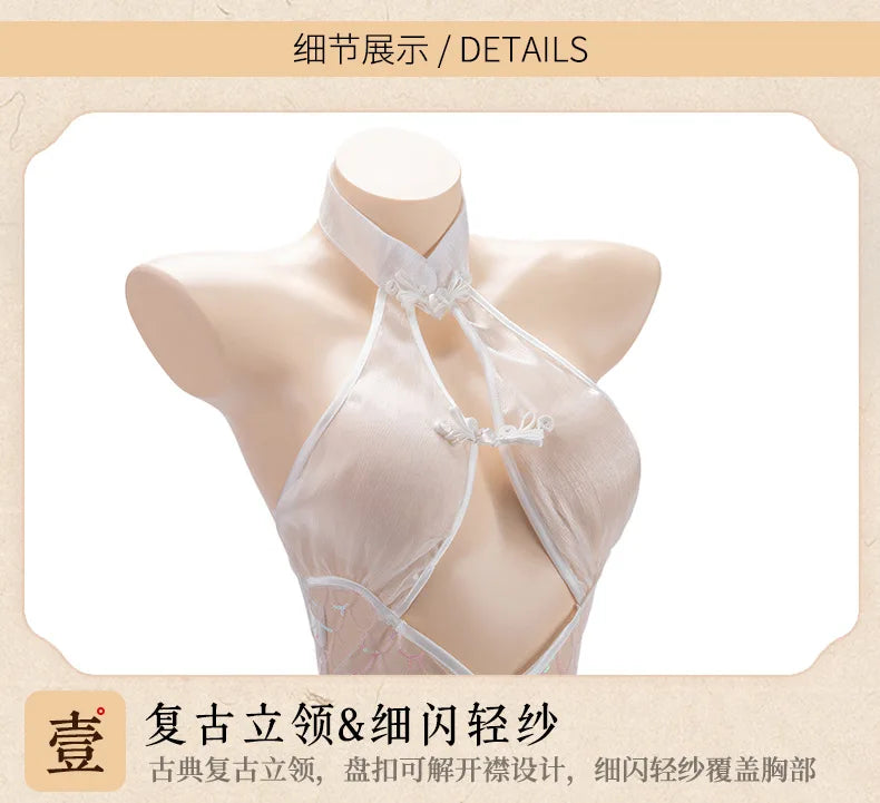 Erotic Traditional Chi Pao Dress Lace Uniform