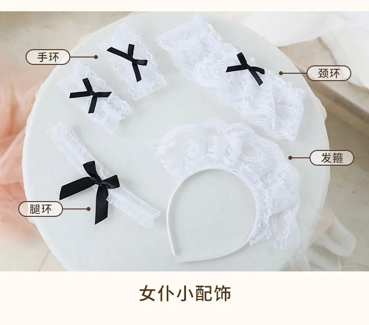 Plus Size Sweet Backless Japanese Cute Maid Cosplay